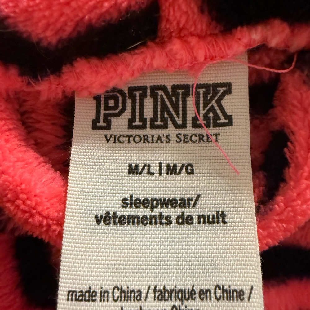 Pink Logo Print Robe Short Bath Robe Med/Lg - Picture 4 of 4